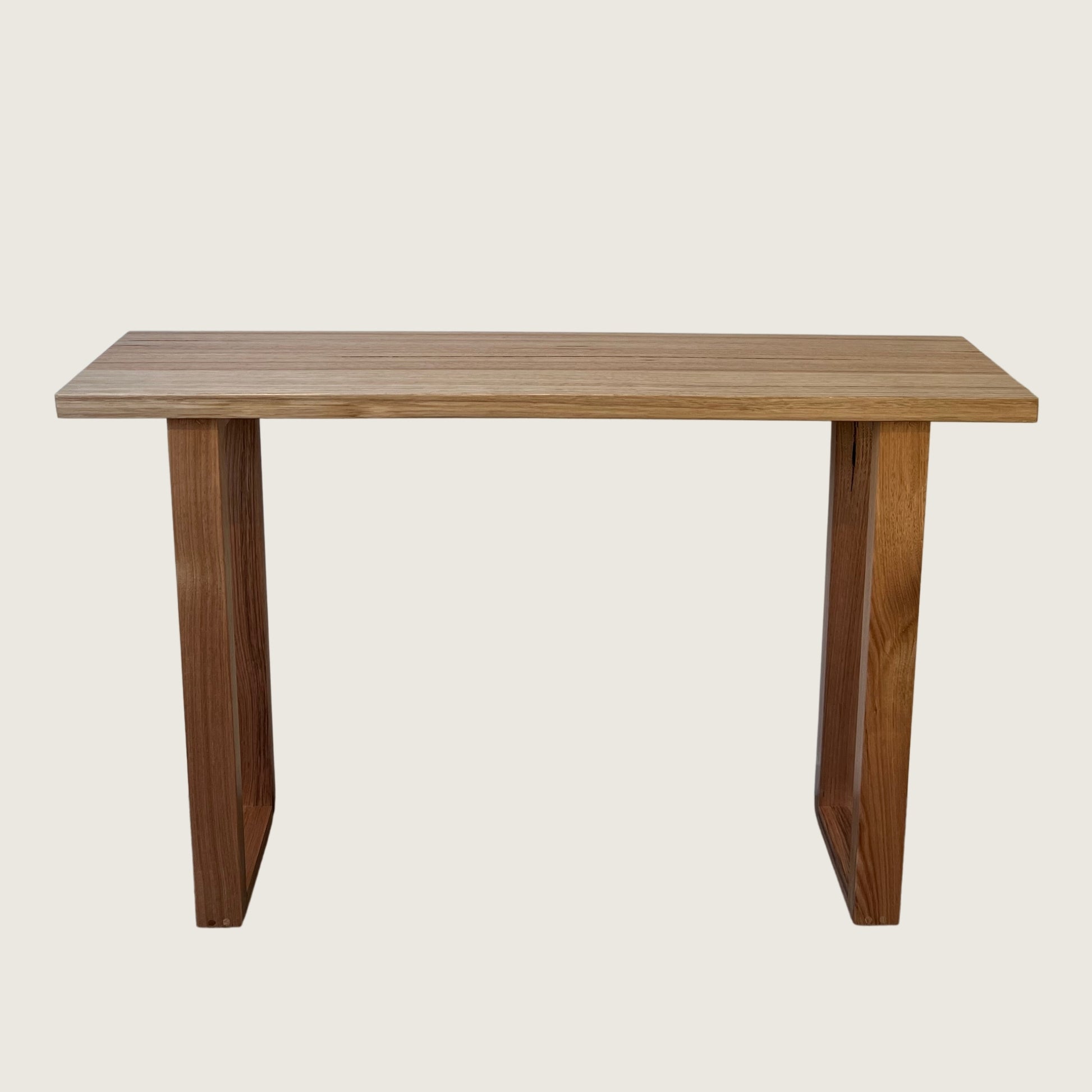 Tasmanian Oak Classic Hallway Table — solid Australian hardwood console table with solid timber ski legs 