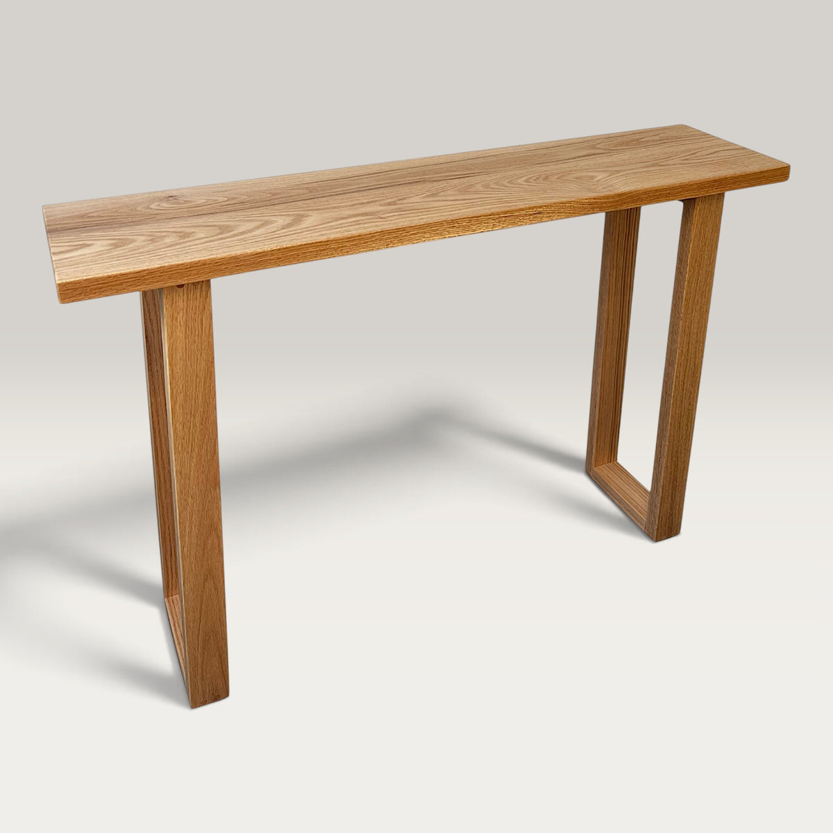 American Oak Classic Hallway Table — solid American Oak hardwood console table with U-shaped timber legs