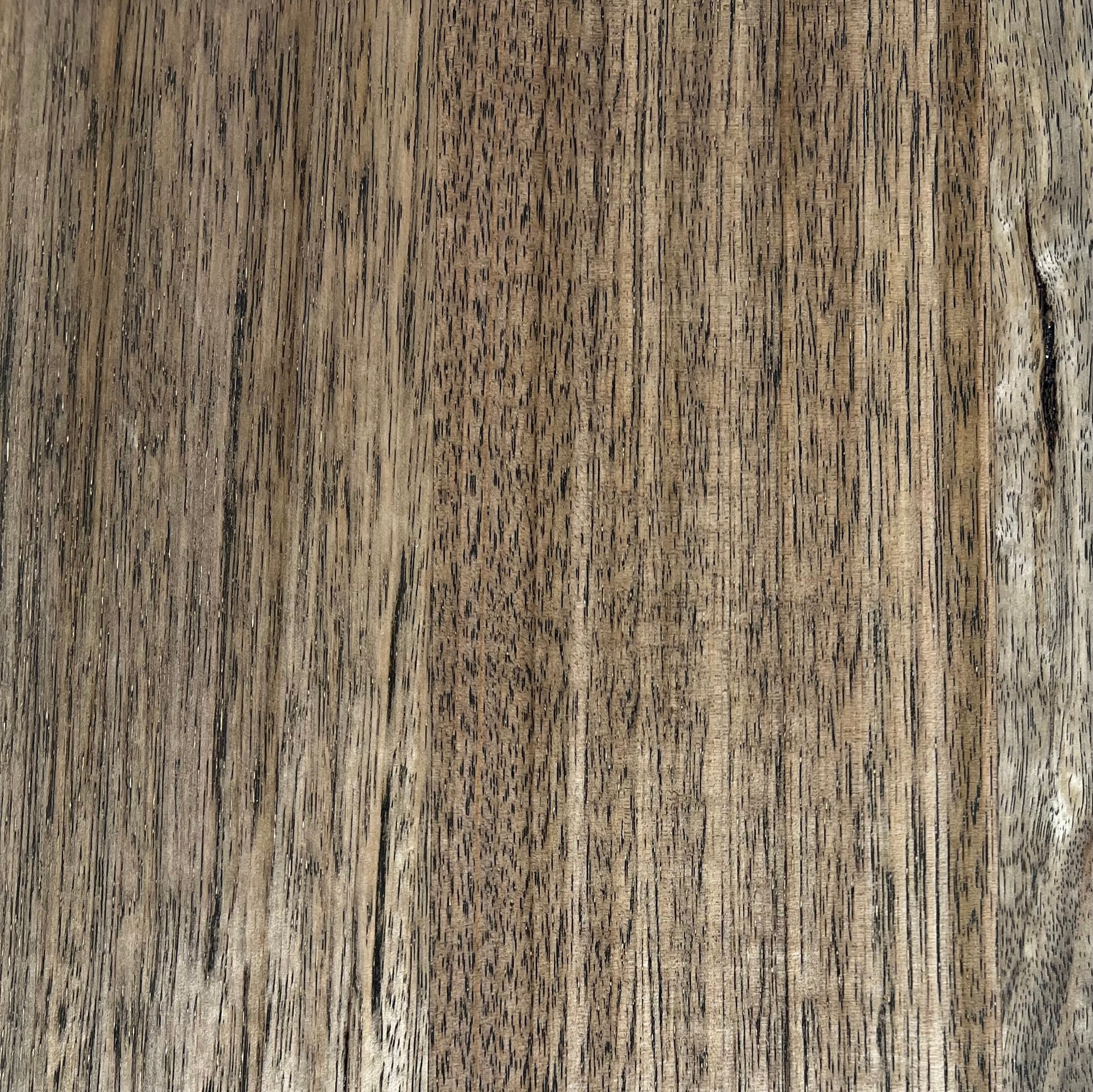 A close-up texture of dark stained Australian Oak hardwood, highlighting the natural grain
