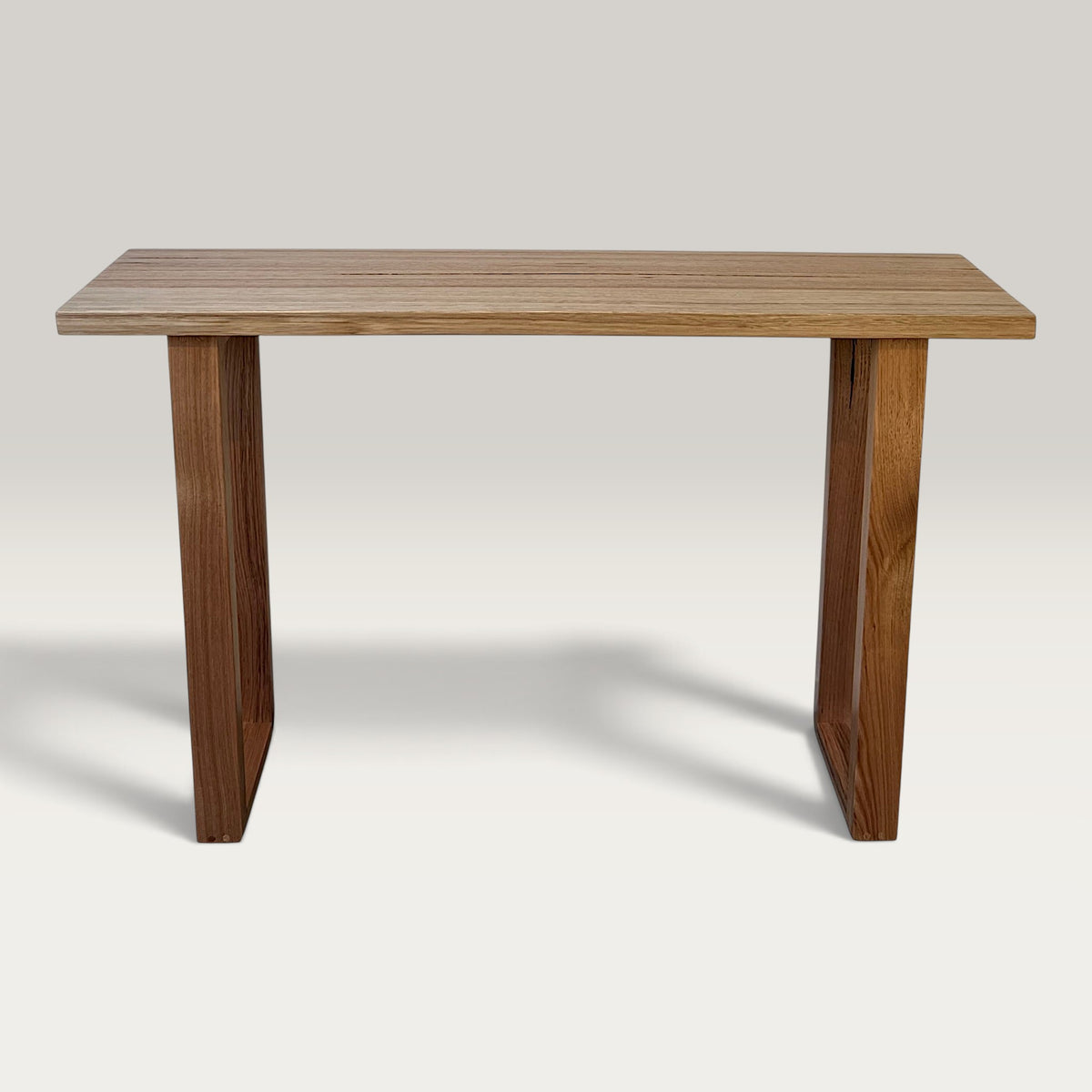 Tasmanian Oak Classic Hallway Table — solid Australian hardwood console table with solid timber ski legs 